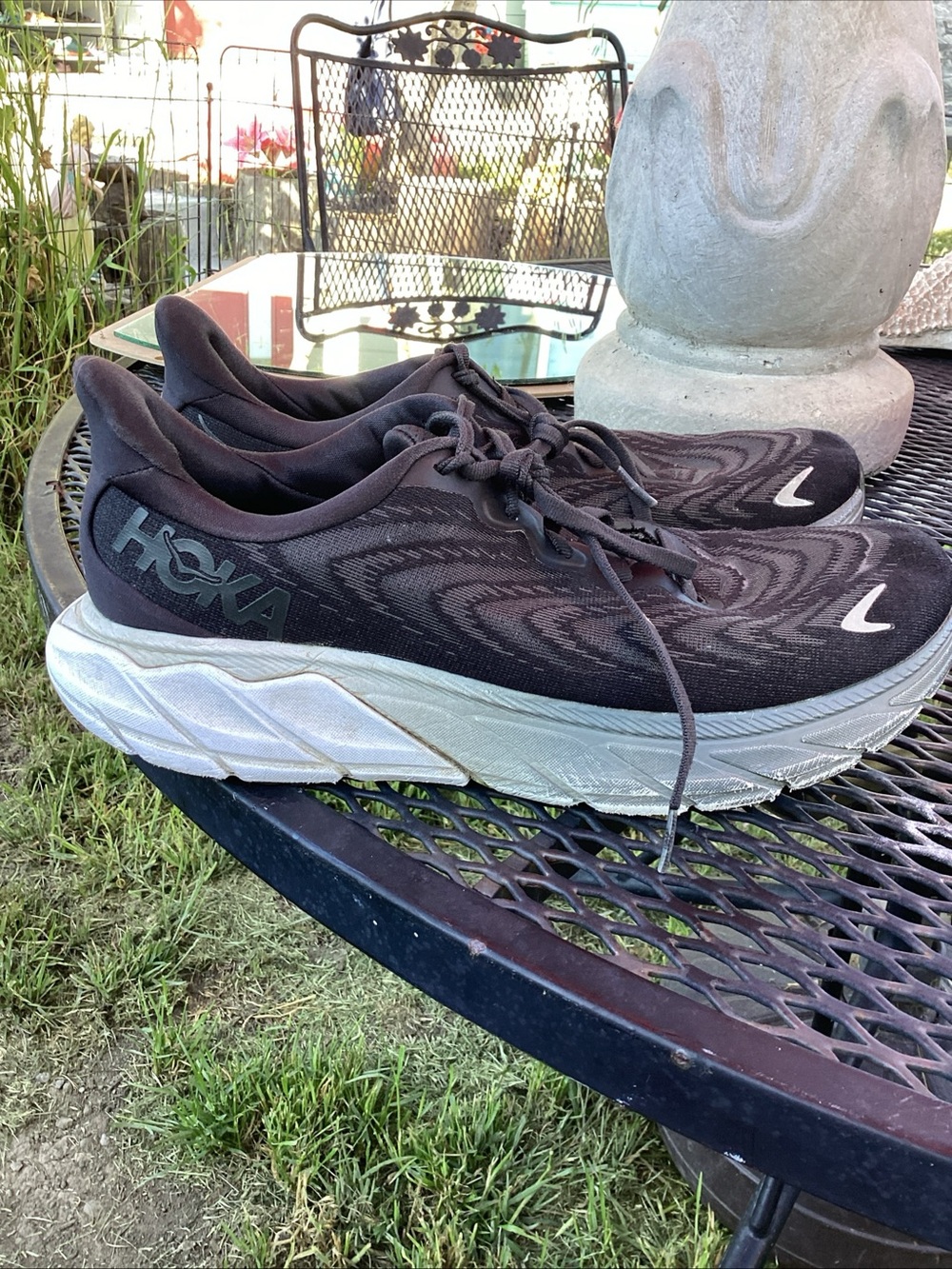 Hoka Black and Light Gray Mens/Womens Running Sneakers